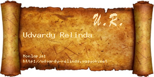 Udvardy Relinda névjegykártya